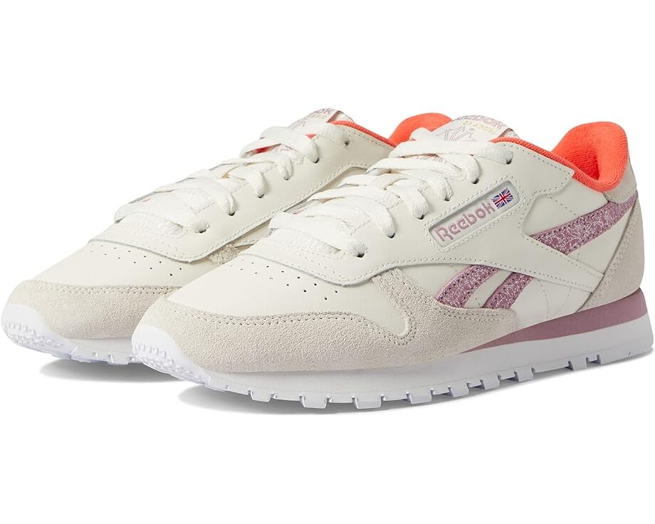 

Кроссовки Reebok Classic Leather, цвет Chalk/Infused Lilac/White