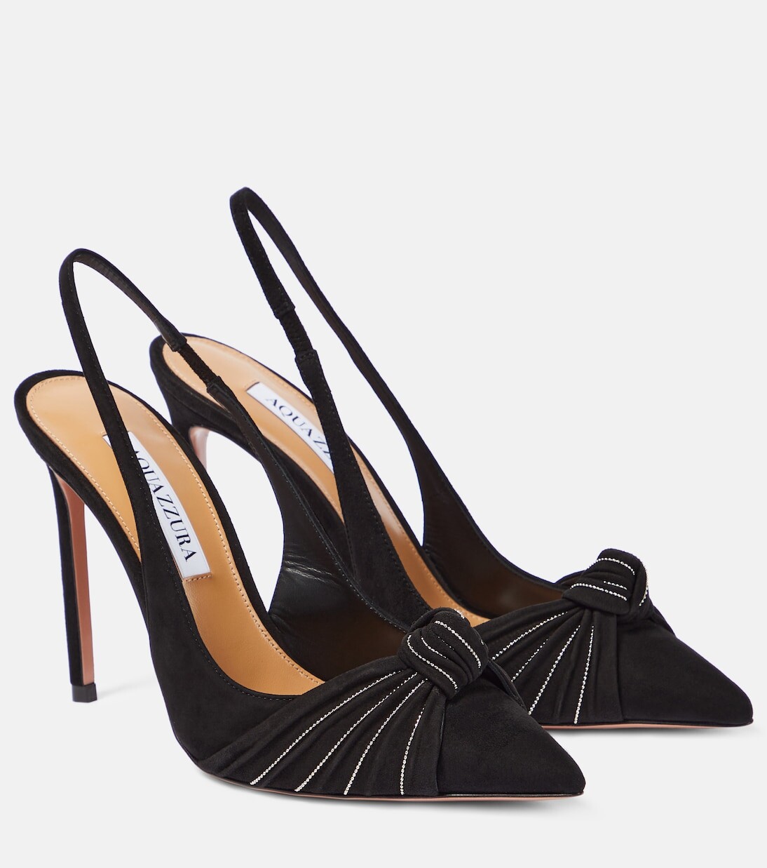 

Туфли atelier с декорированной замшевой пяткой на пятке Aquazzura, черный