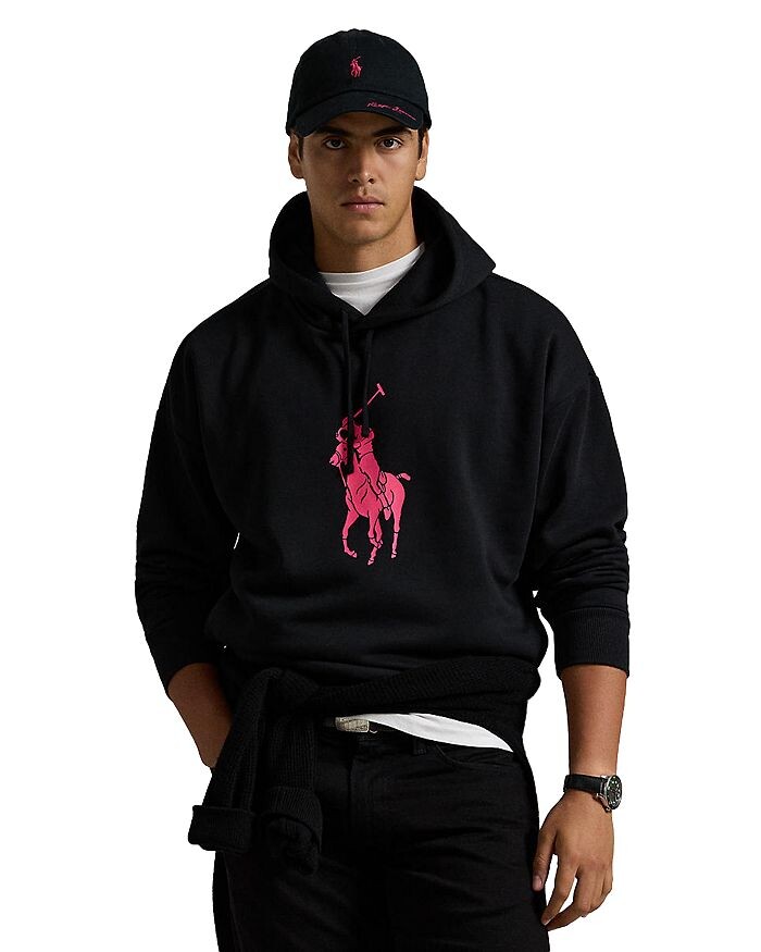 

Толстовка с капюшоном Polo Ralph Lauren из смеси хлопка Big Pink Pony, черный