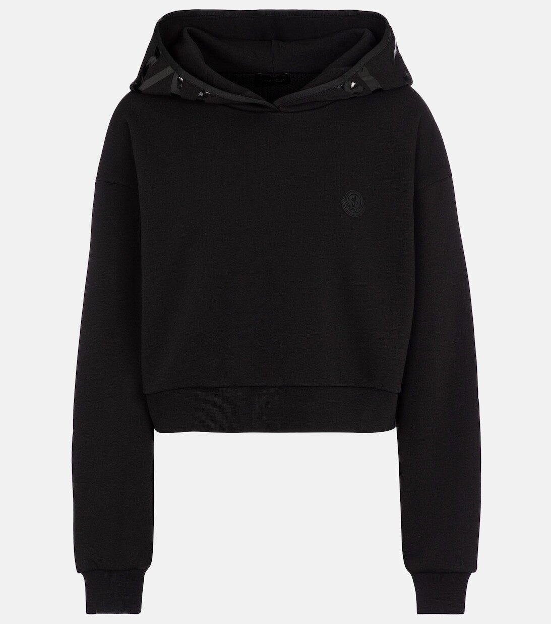 

Укороченное худи из смесового хлопка MONCLER, черный