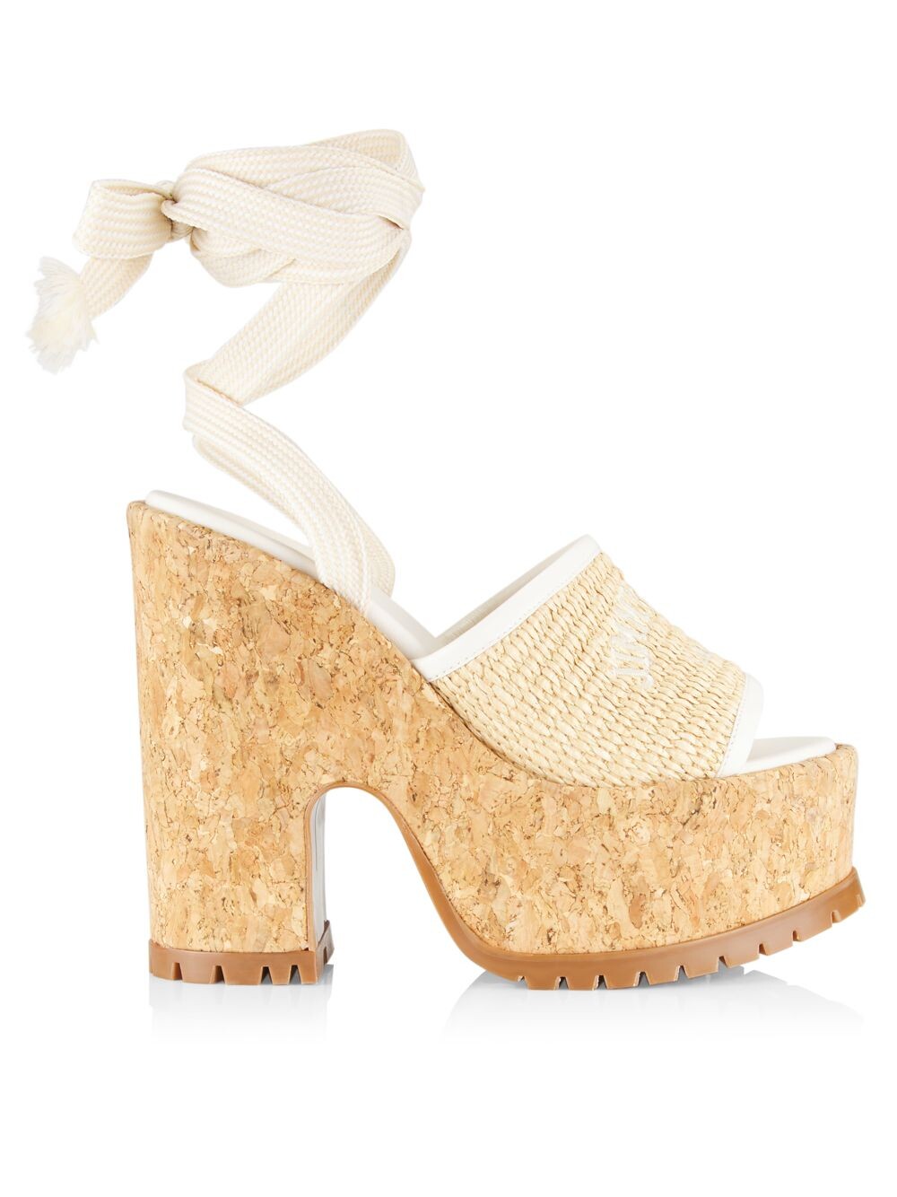 

Сандалии Gal на платформе из рафии Jimmy Choo, экру