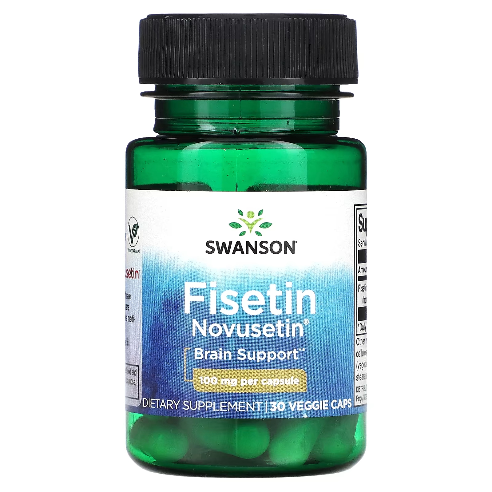 Swanson Фисетин Новусетин 100 мг 30 растительных капсул фисетин nutricost 100 мг 60 капсул