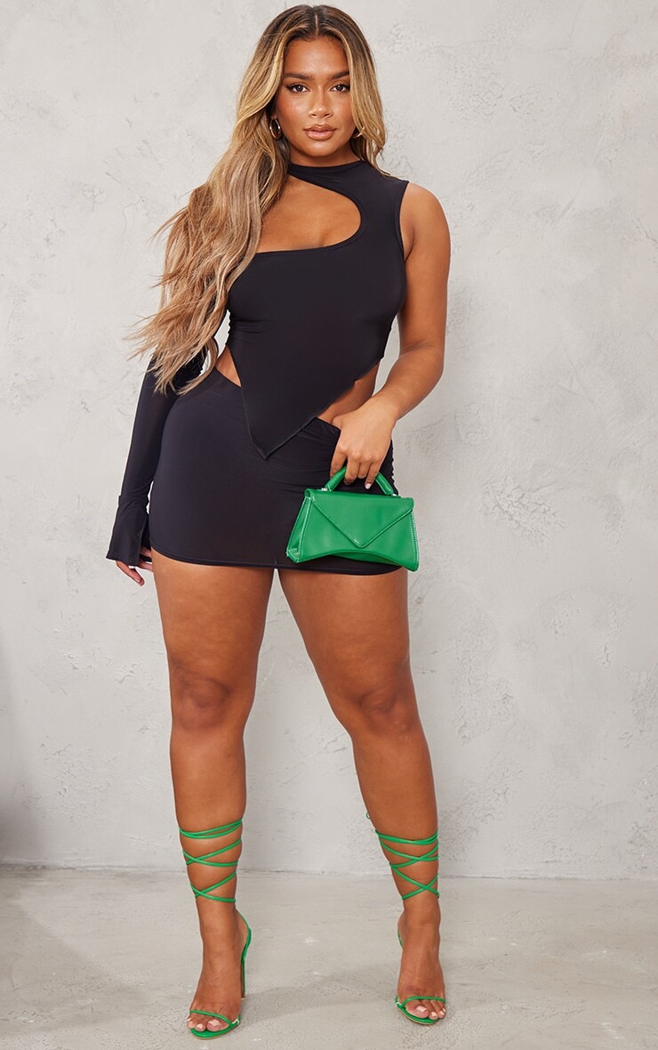 

PrettyLittleThing Черная облегающая мини-юбка Shape Black