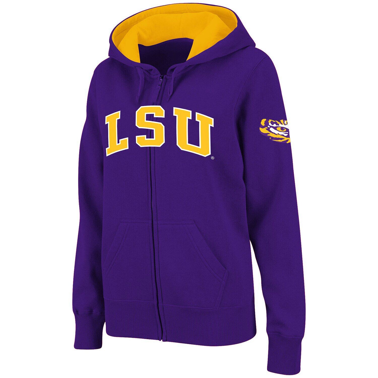 

Женская толстовка с капюшоном Stadium Athletic фиолетового цвета LSU Tigers с молнией во всю длину и арочным именем Colosseum, Фиолетовый