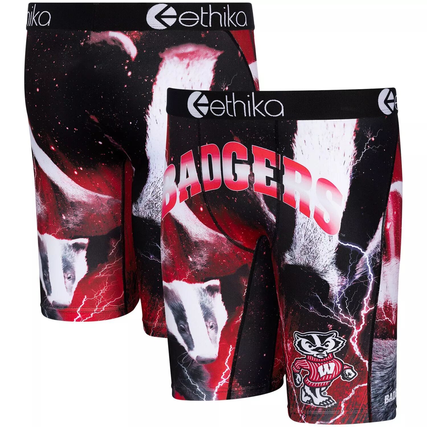 

Молодежные боксеры Ethika Red/Black Wisconsin Badgers Collegiate Spirit Unbranded