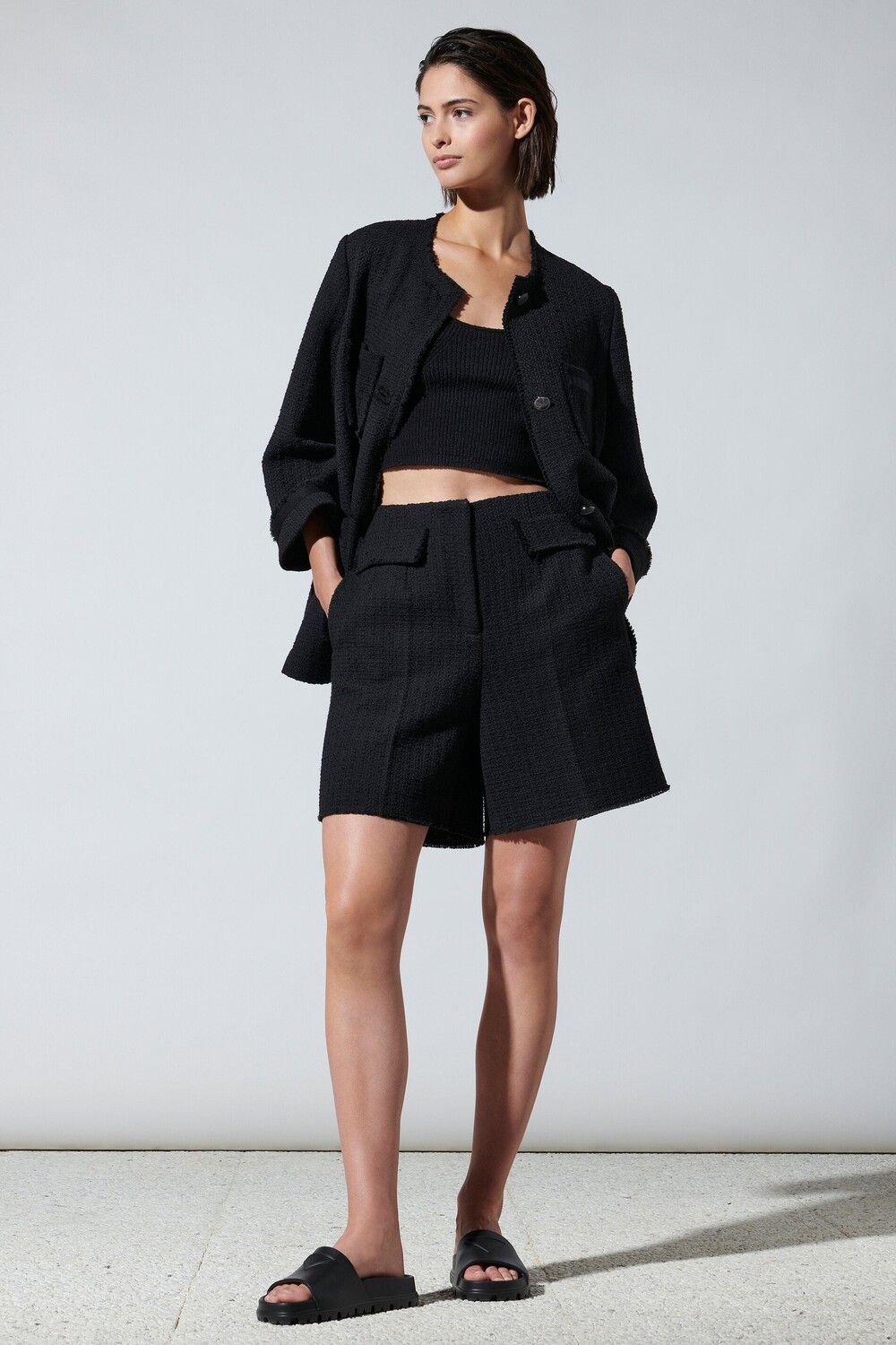 

Твидовые шорты LUISA CERANO, цвет deep black
