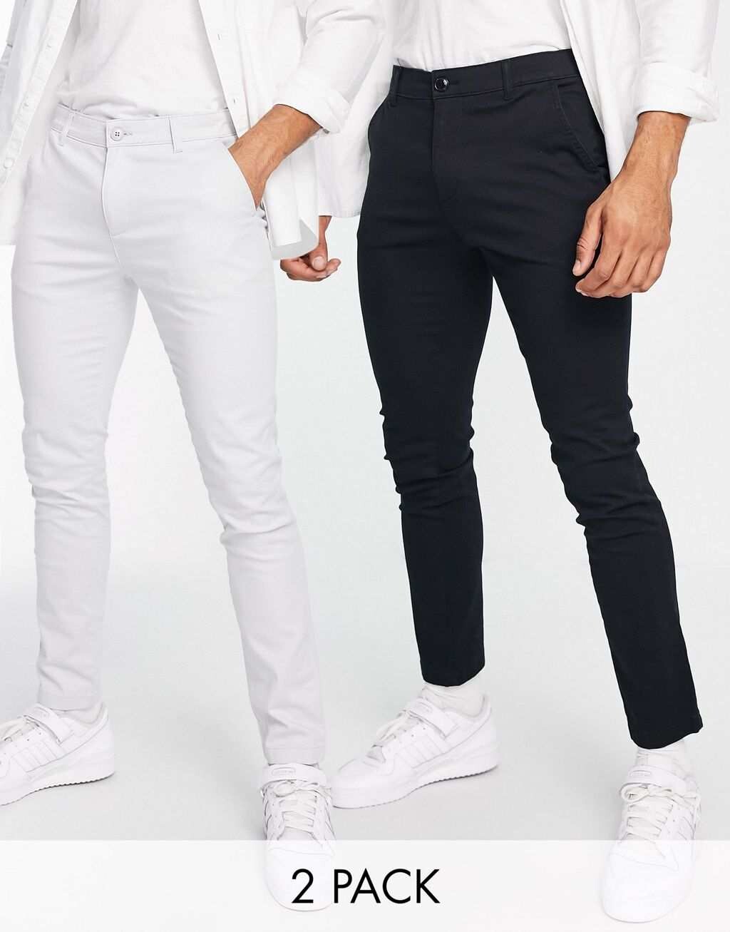 

Черные и серые брюки-чиносы скинни Topman (2 шт.), Черный