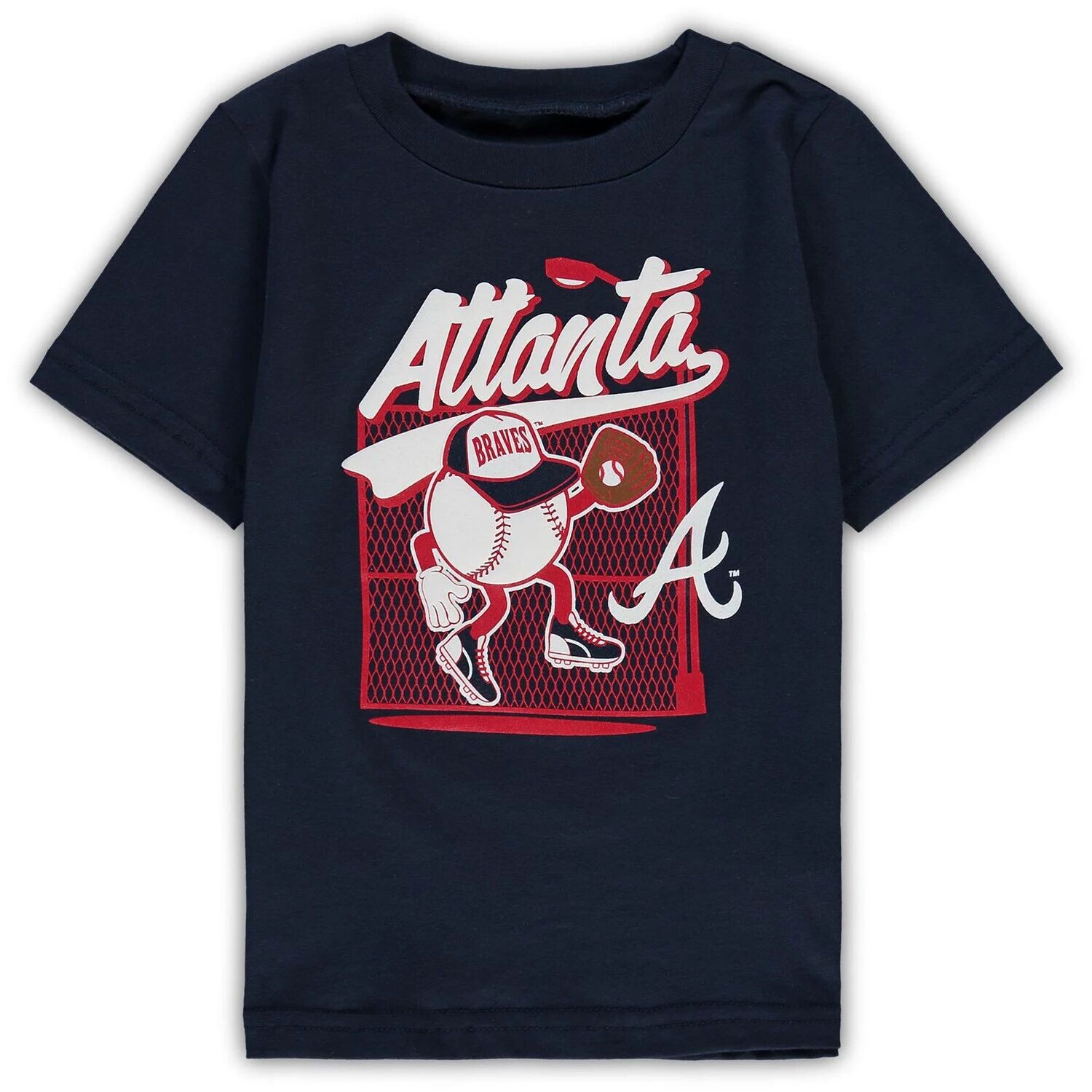

Темно-синяя футболка для малышей Atlanta Braves On the Fence Outerstuff