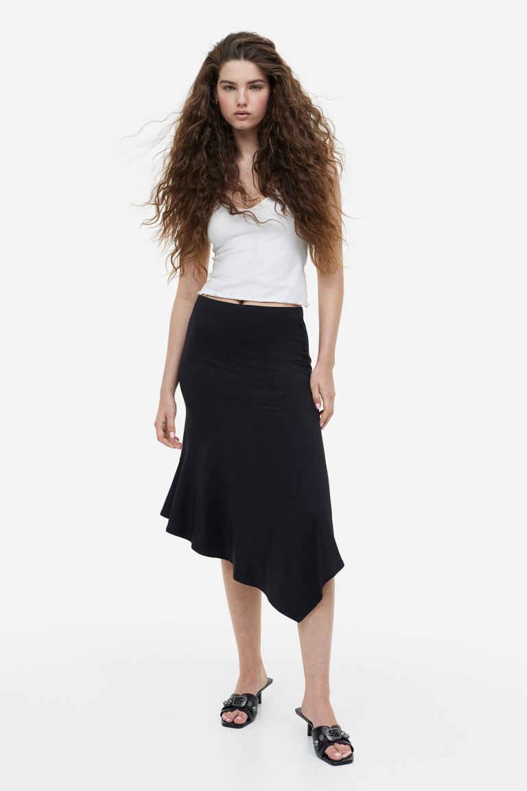 Асимметричная юбка из джерси H&M юбка из джерси с ластовицей h
