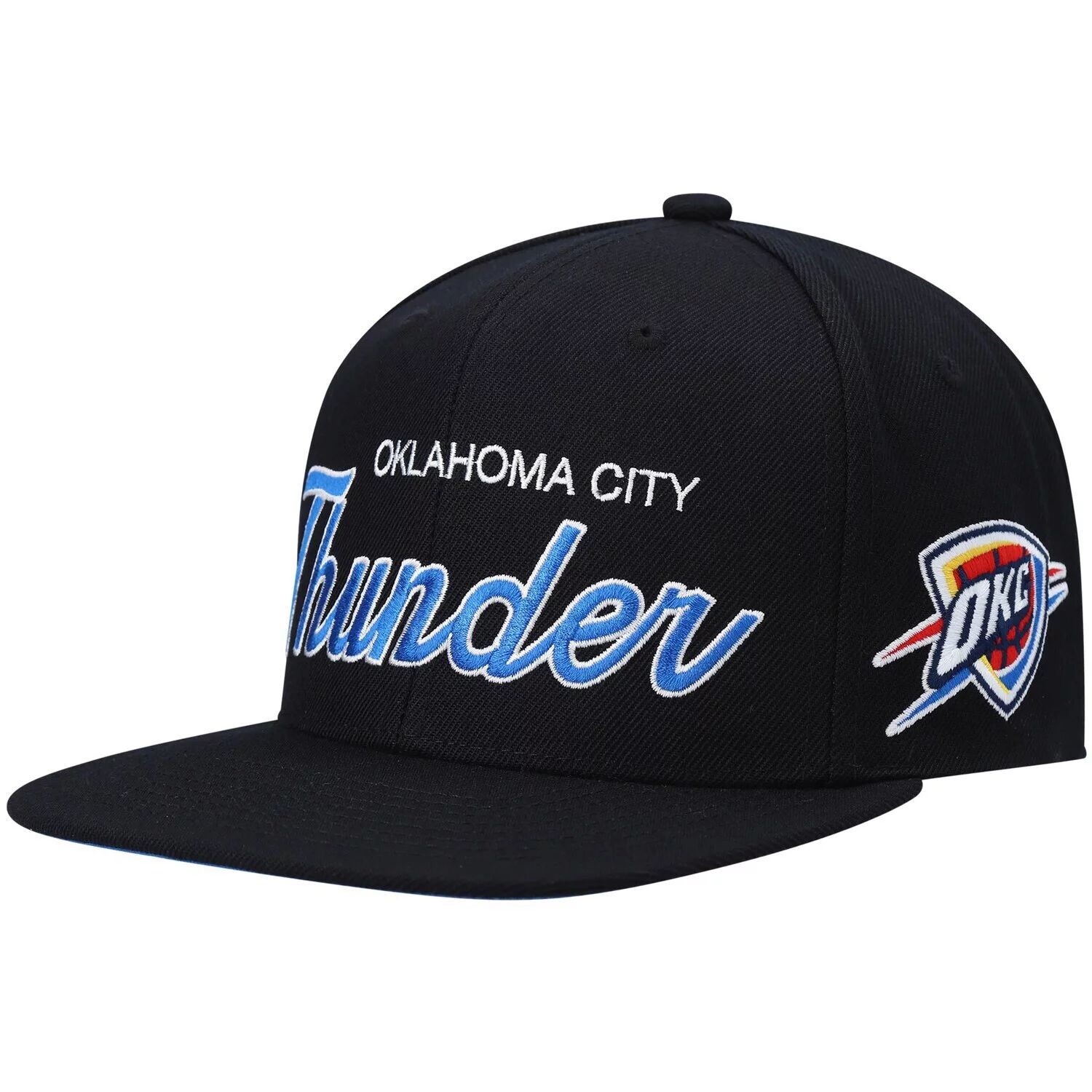 

Мужская кепка Mitchell & Ness Black Oklahoma City Thunder Hardwood Classics Script 2.0 Snapback