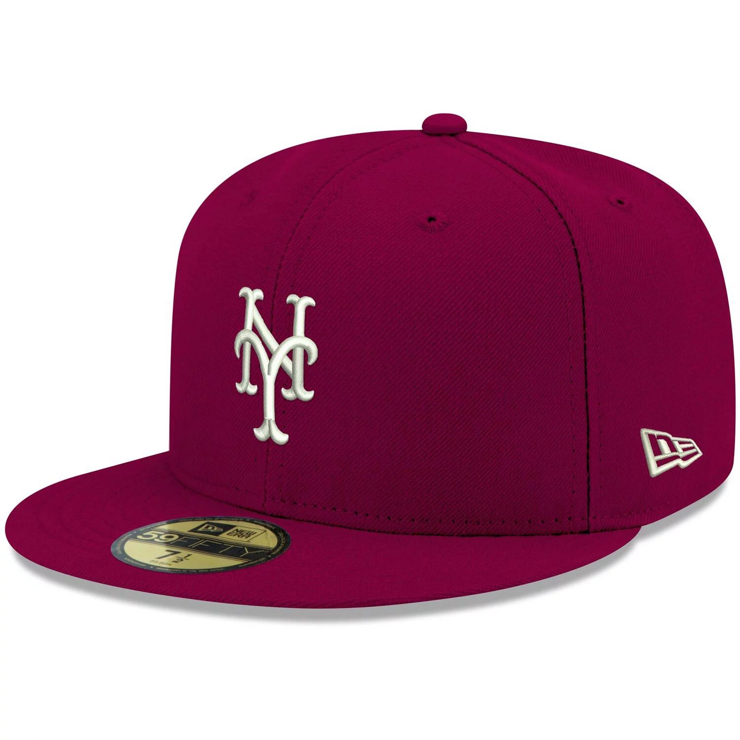 

Мужская приталенная шляпа New Era Cardinal New York Mets Logo белая 59FIFTY