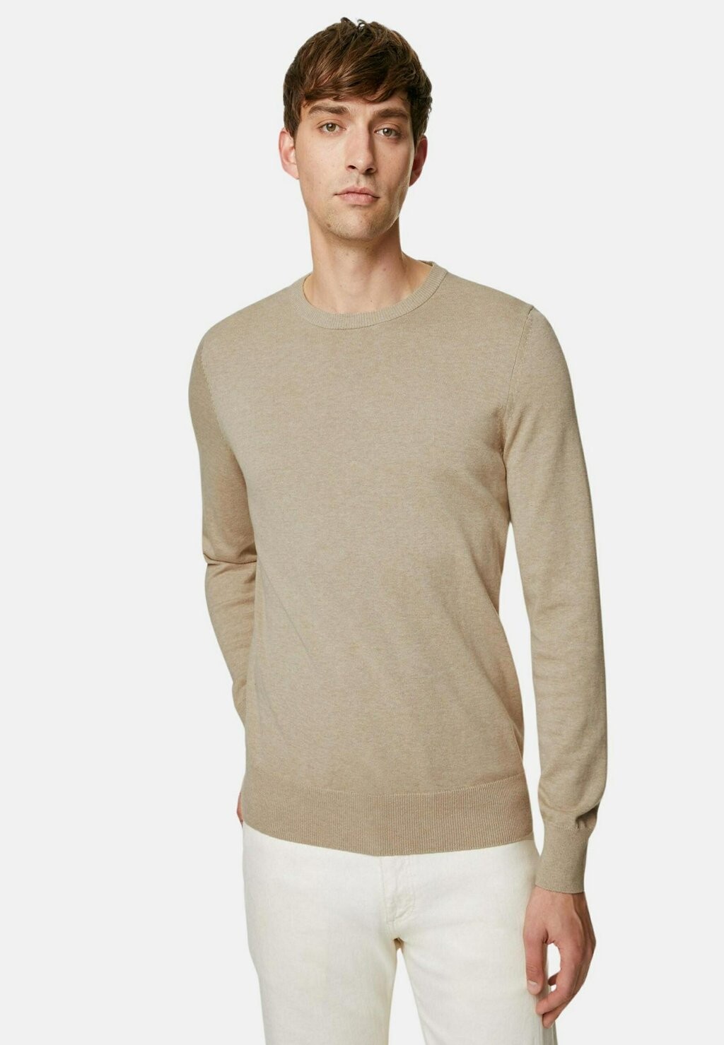 

Вязаный джемпер PURE COTTON CREW NECK Marks & Spencer, цвет beige