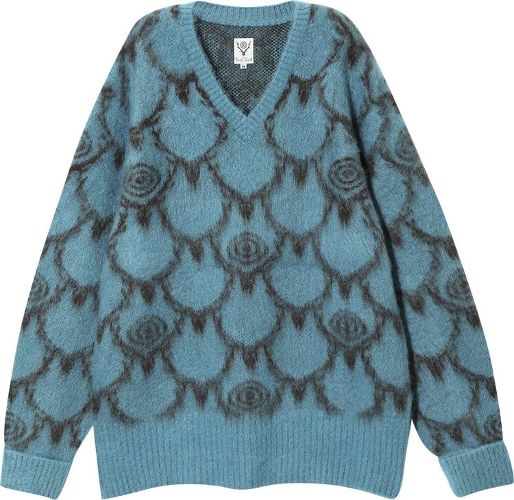 

Свитер Needles Loose Fit V Neck 'Blue', синий