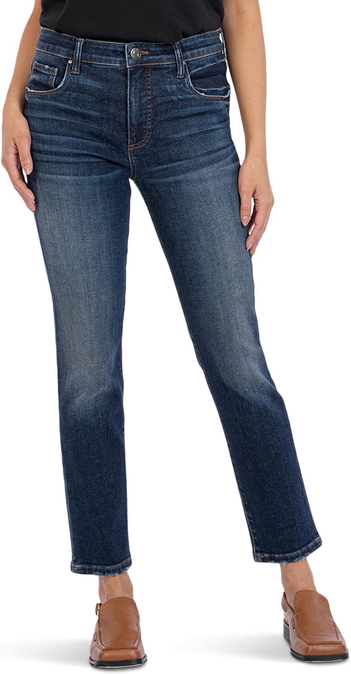 Джинсы Reese High-Rise Fab Ab Ankle Straight Jeans in Enchantment KUT from the Kloth, цвет Enchantment