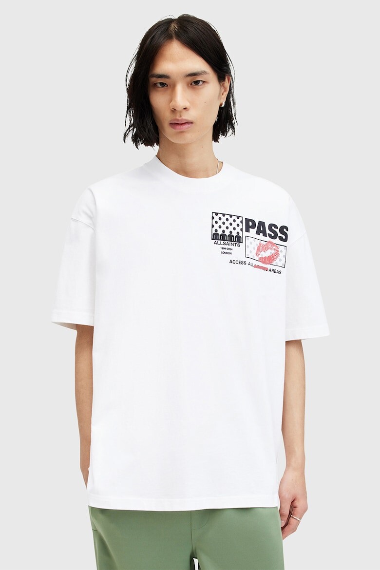 

Футболка Pass оверсайз с принтом Allsaints, красный