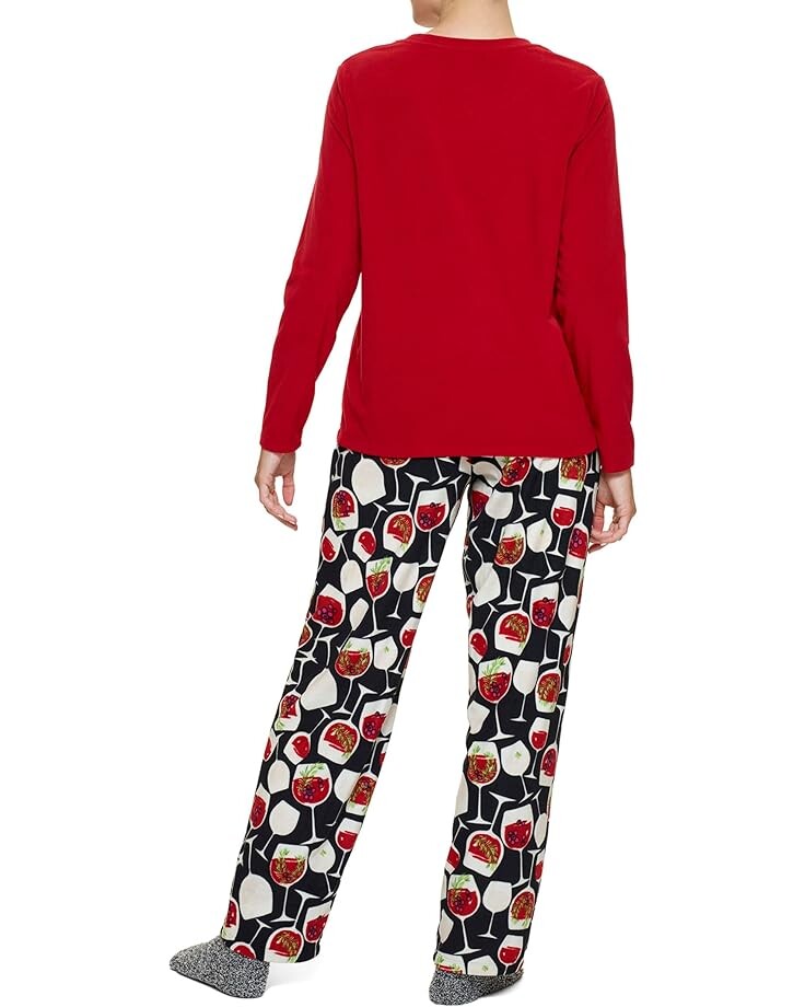 

Пижамный комплект HUE Soft Fleece PJ Set w/ Socks, цвет Berry Wine Time/Chilli Pepper