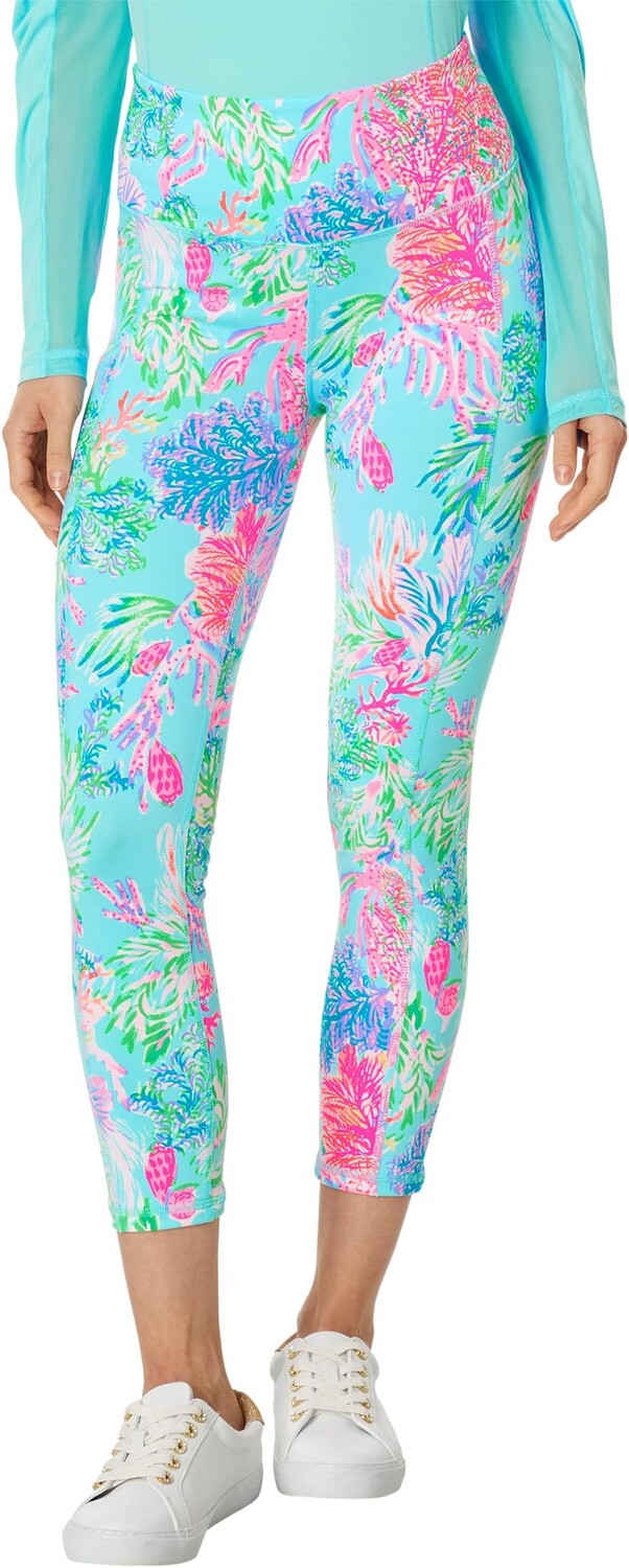 

Брюки High-Rise Midi Lilly Pulitzer, цвет Celestial Blue Cay To My Heart
