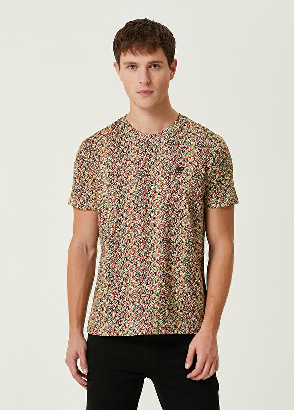 

Футболка с оранжевым узором пальмы Etro, Оранжевый