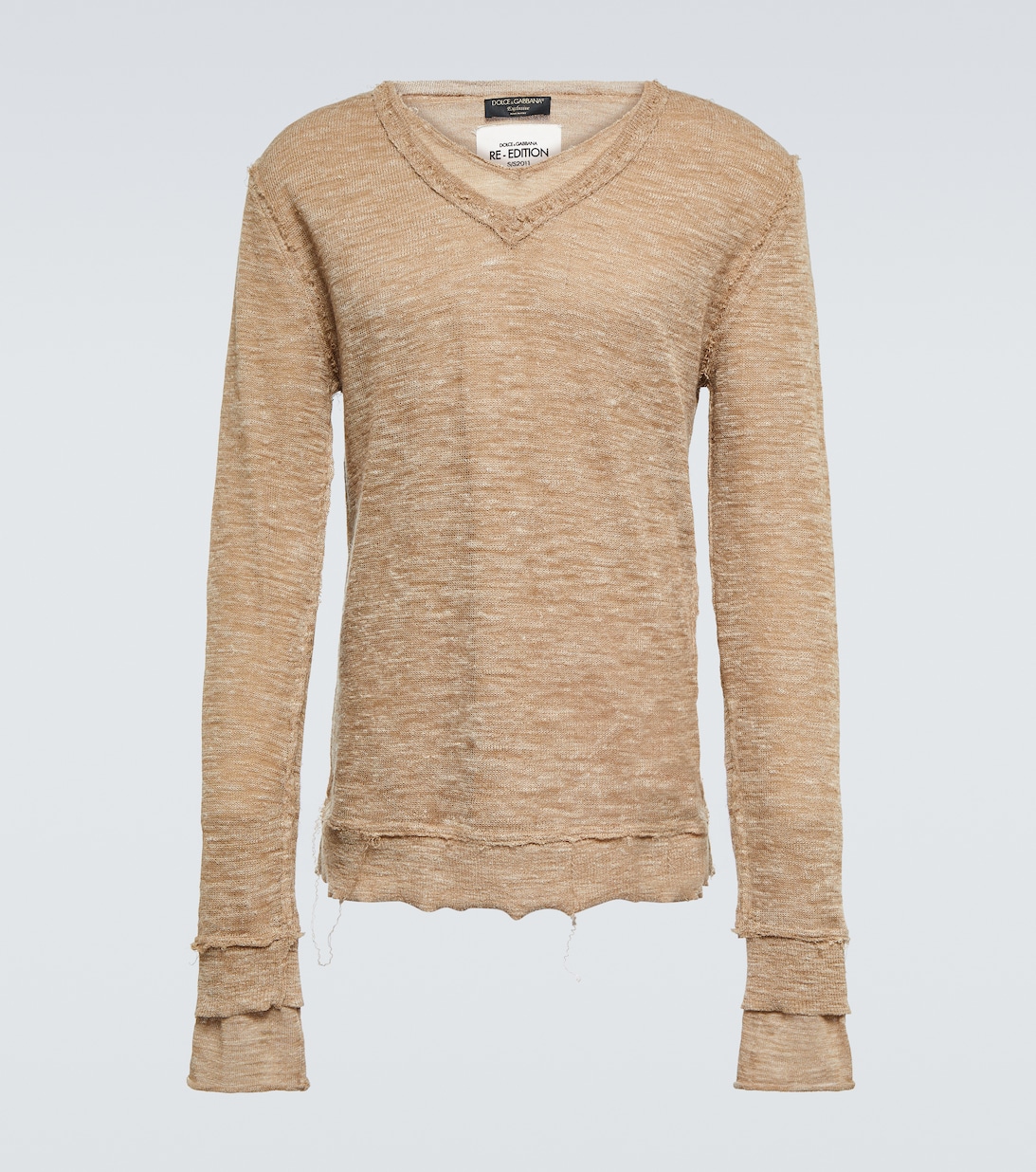 Рваный свитер Dolce&Gabbana, бежевый