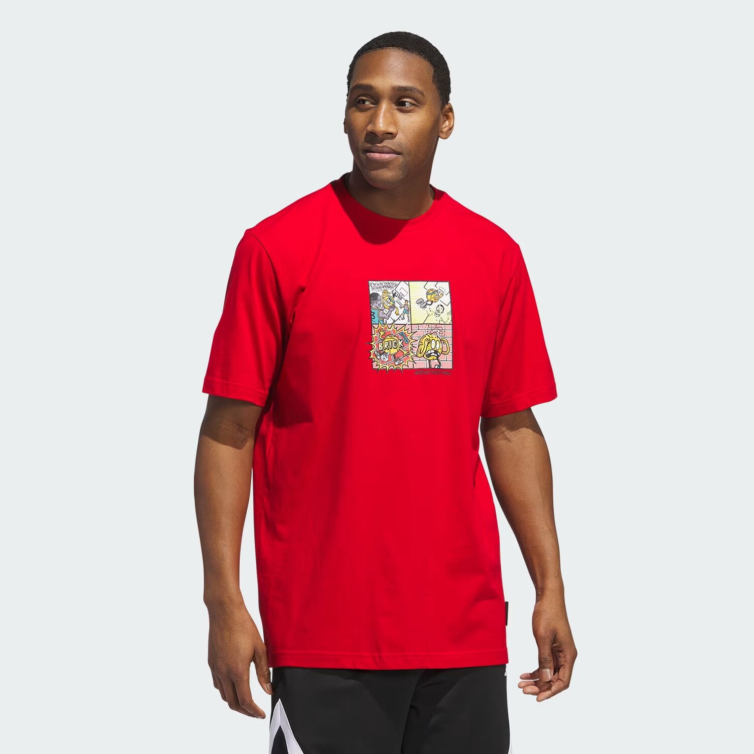 

Футболка с рисунком комиксов Lil Stripe Adidas, цвет Better Scarlet