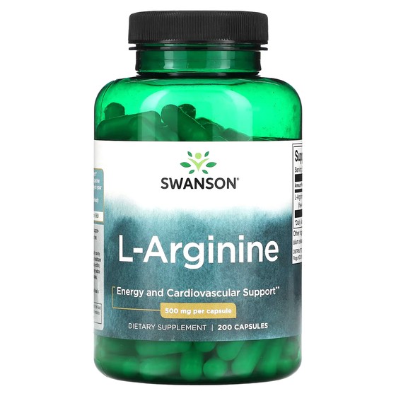 L-аргинин Swanson, 200 капсул l аргинин в капсулах swanson l arginina 500 mg 100 шт
