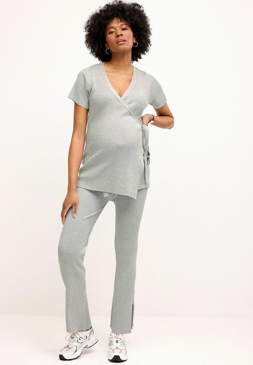 Базовая футболка Maternity Wrap Regular Fit Next, цвет grey