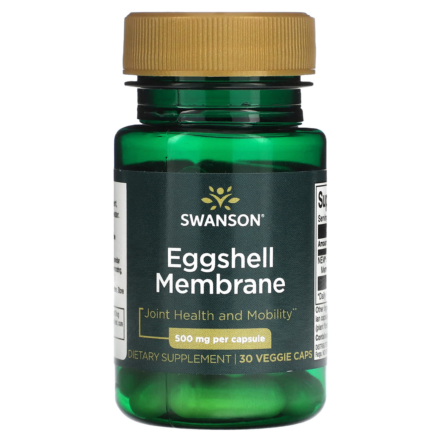 

Мембрана из яичной скорлупы, 500 мг, 30 вегетарианских капсул, Swanson