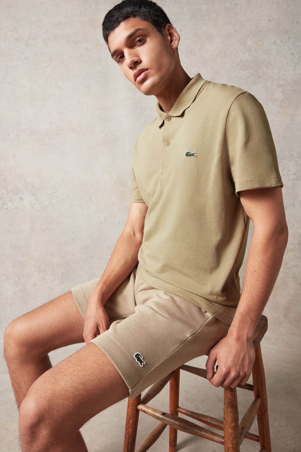 

Классическая рубашка-поло из полиэстера и хлопка Lacoste, бежевый