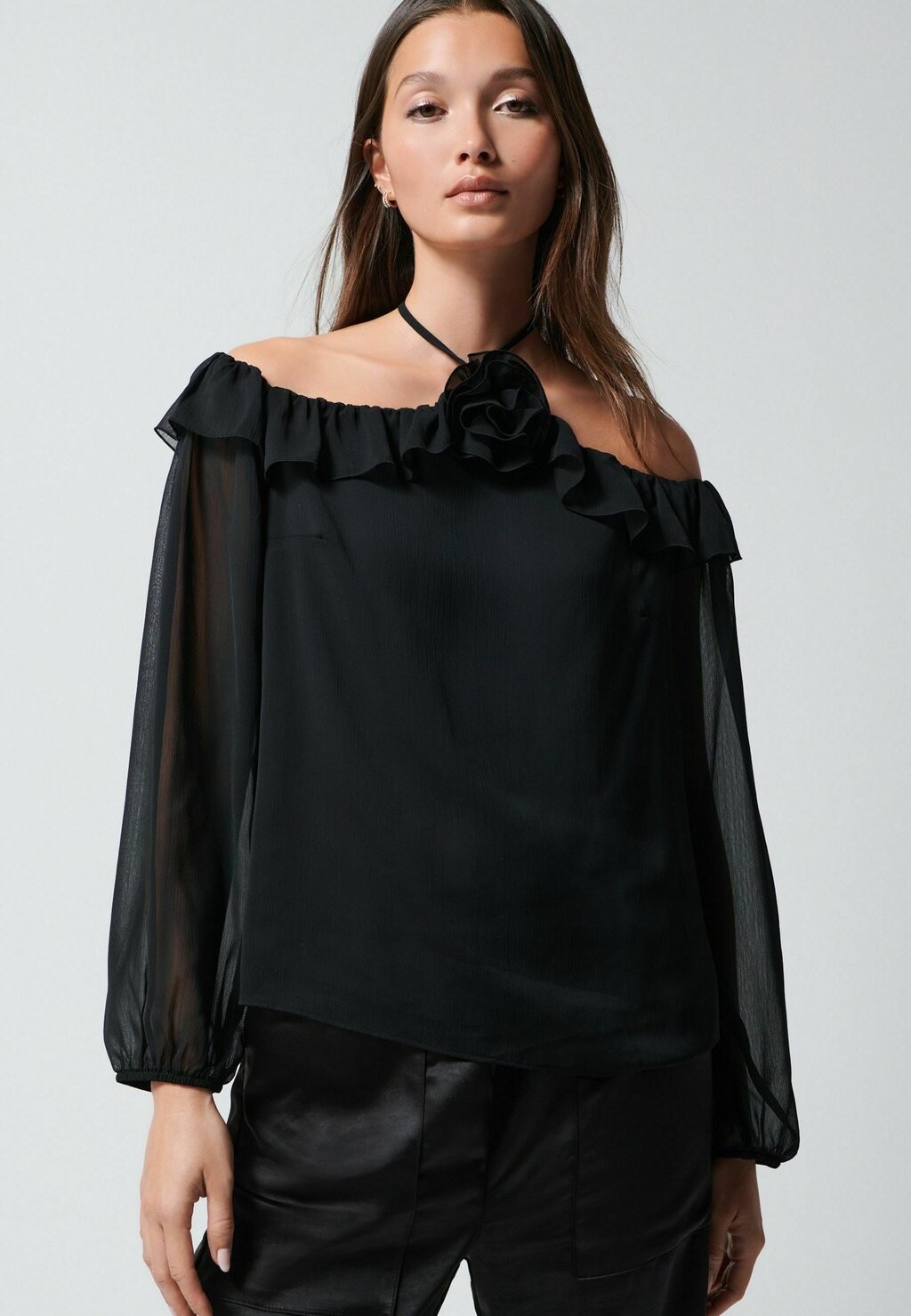 

Блузка CORSAGE NECK LONG SLEEVE Next, цвет black