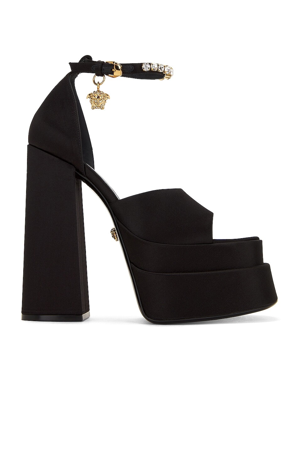 

Сандалии Versace Medusa Platforms, цвет Nero & Oro