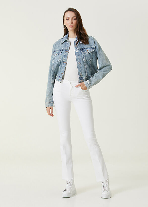 

Белые джинсовые брюки bootcut 7 For All Mankind, Белый