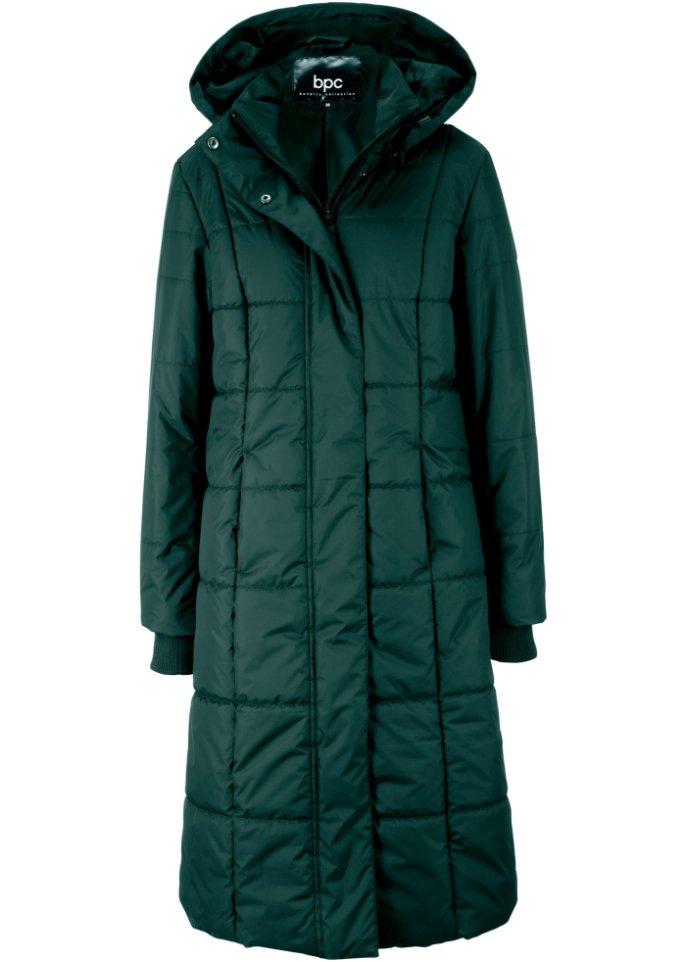 Стеганое пальто со съемным капюшоном Bpc Bonprix Collection, зеленый пальто стеганое со съемным капюшоном модель бельвитессе wellensteyn красный