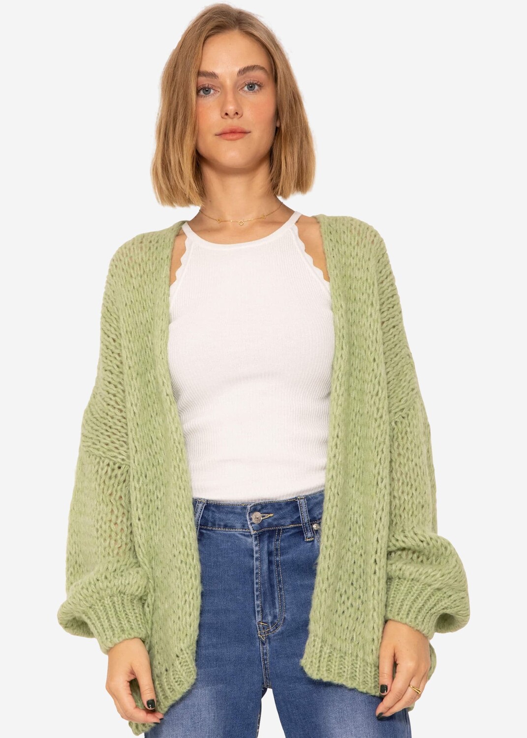 

Кардиган SASSYCLASSY Oversize Strick, светло-зеленый