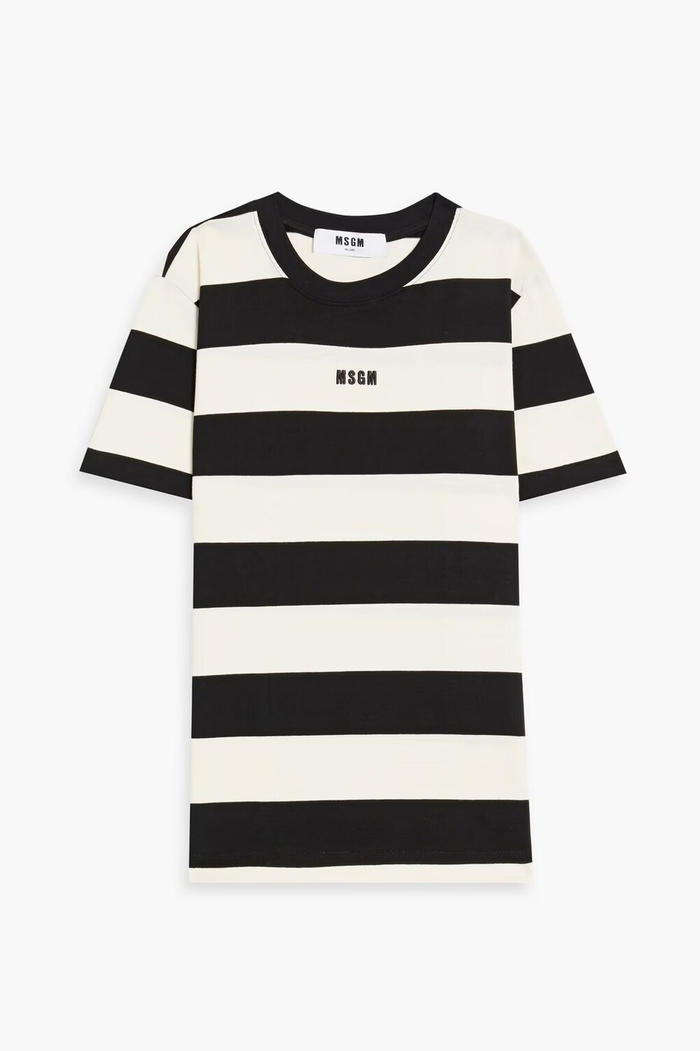 

Полосатая футболка из хлопкового джерси Msgm, черный