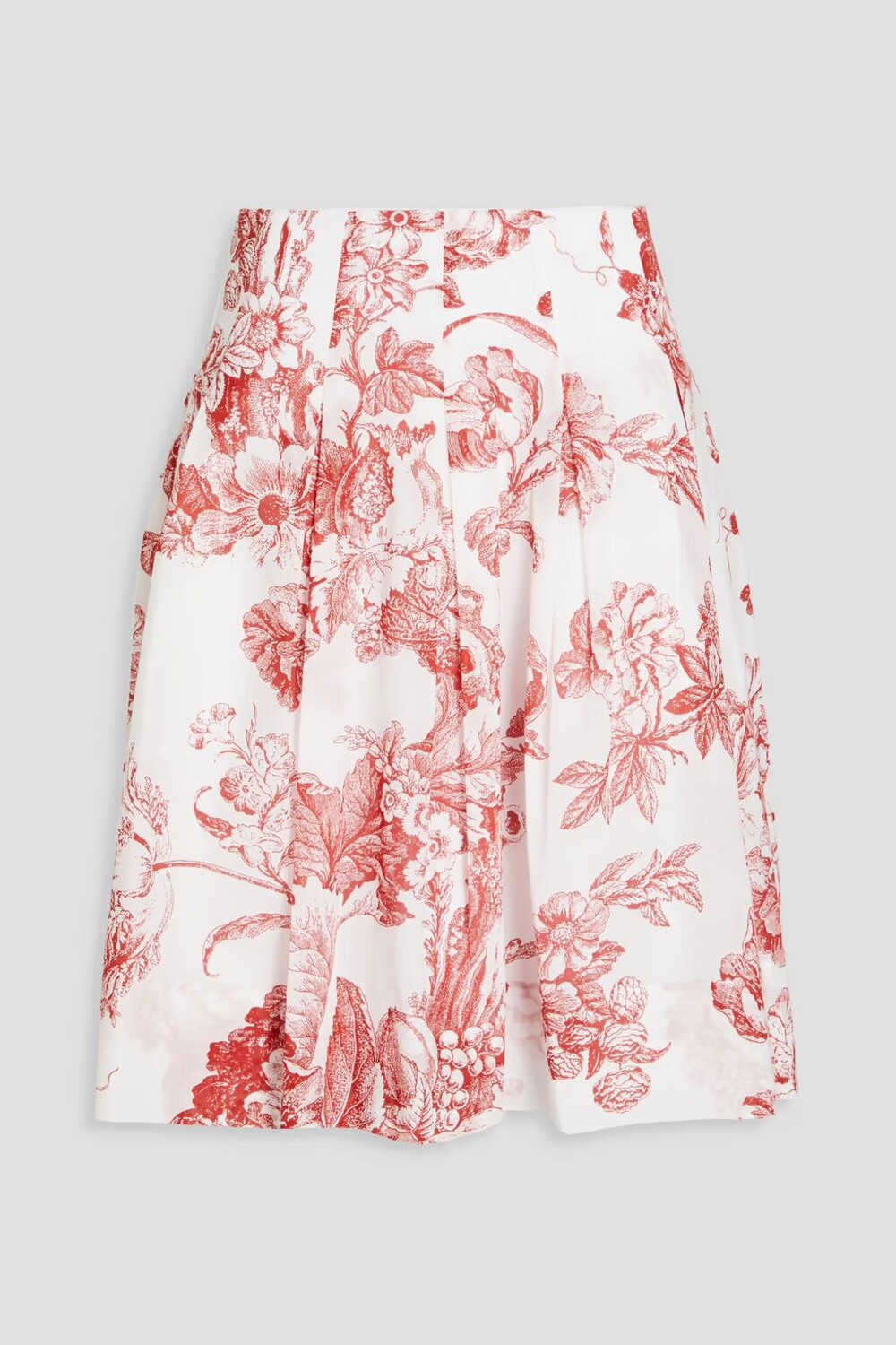 

Юбка из хлопковой вуали с цветочным принтом Oscar De La Renta, красный