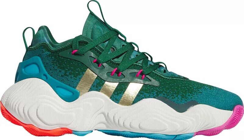 

Детские баскетбольные кроссовки Adidas Trae Young 3.0 для начальной школы, зеленый/золотой