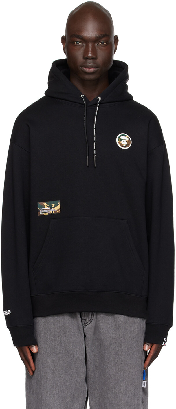 

Черный худи с нашивкой-логотипом AAPE by A Bathing Ape
