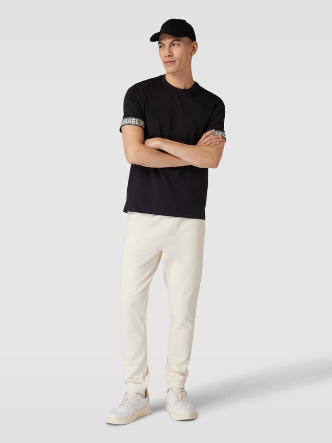 

Футболка с полосками-лейблами Michael Kors, черный