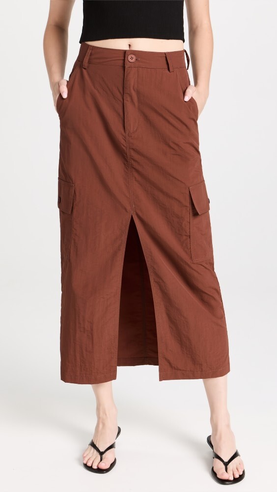 

Юбка Moon River Front Slit Midi, коричневый