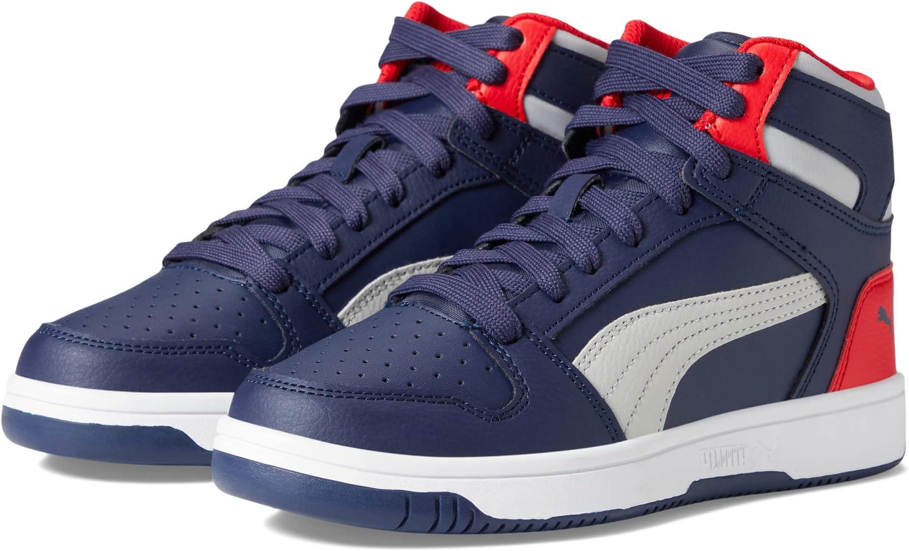 Кроссовки Rebound Layup Synthetic Leather PUMA, цвет Peacoat/Gray Violet/High-Risk Red/Puma White кроссовки puma zapatillas white peacoat gold