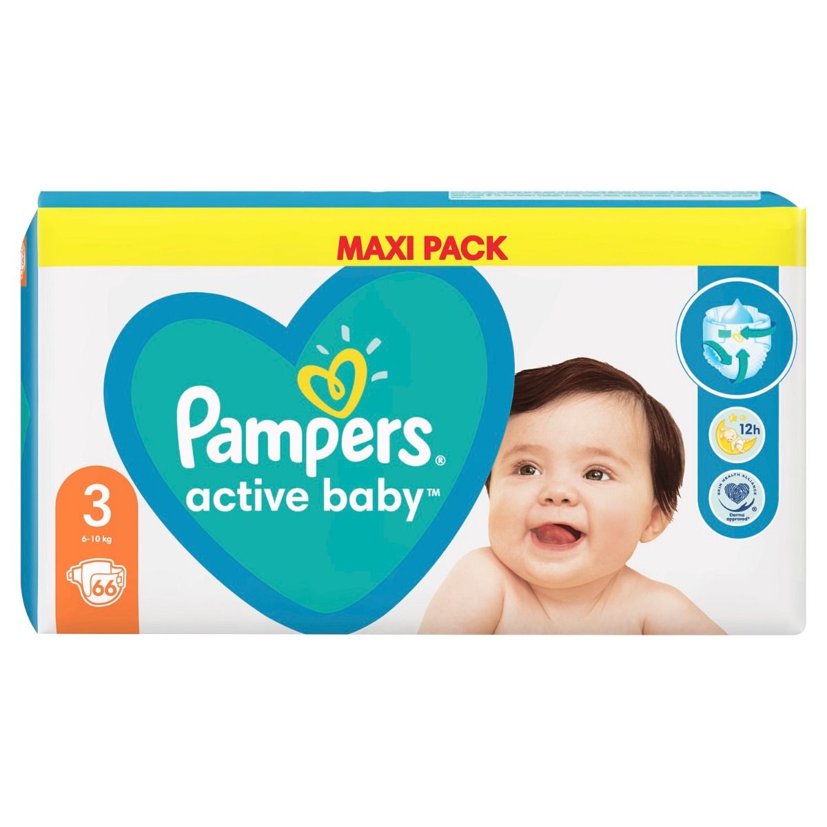 Одноразовые подгузники для детей Pampers Active Baby 3, 66 шт
