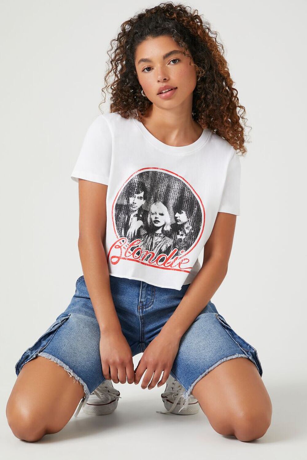 

Укороченная футболка с рисунком Prince Peter Blondie Forever 21, белый