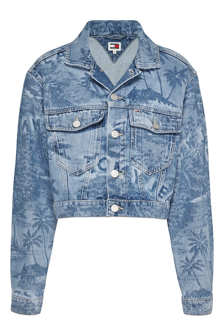 

Короткая джинсовая куртка с рисунком Tommy Jeans, синий