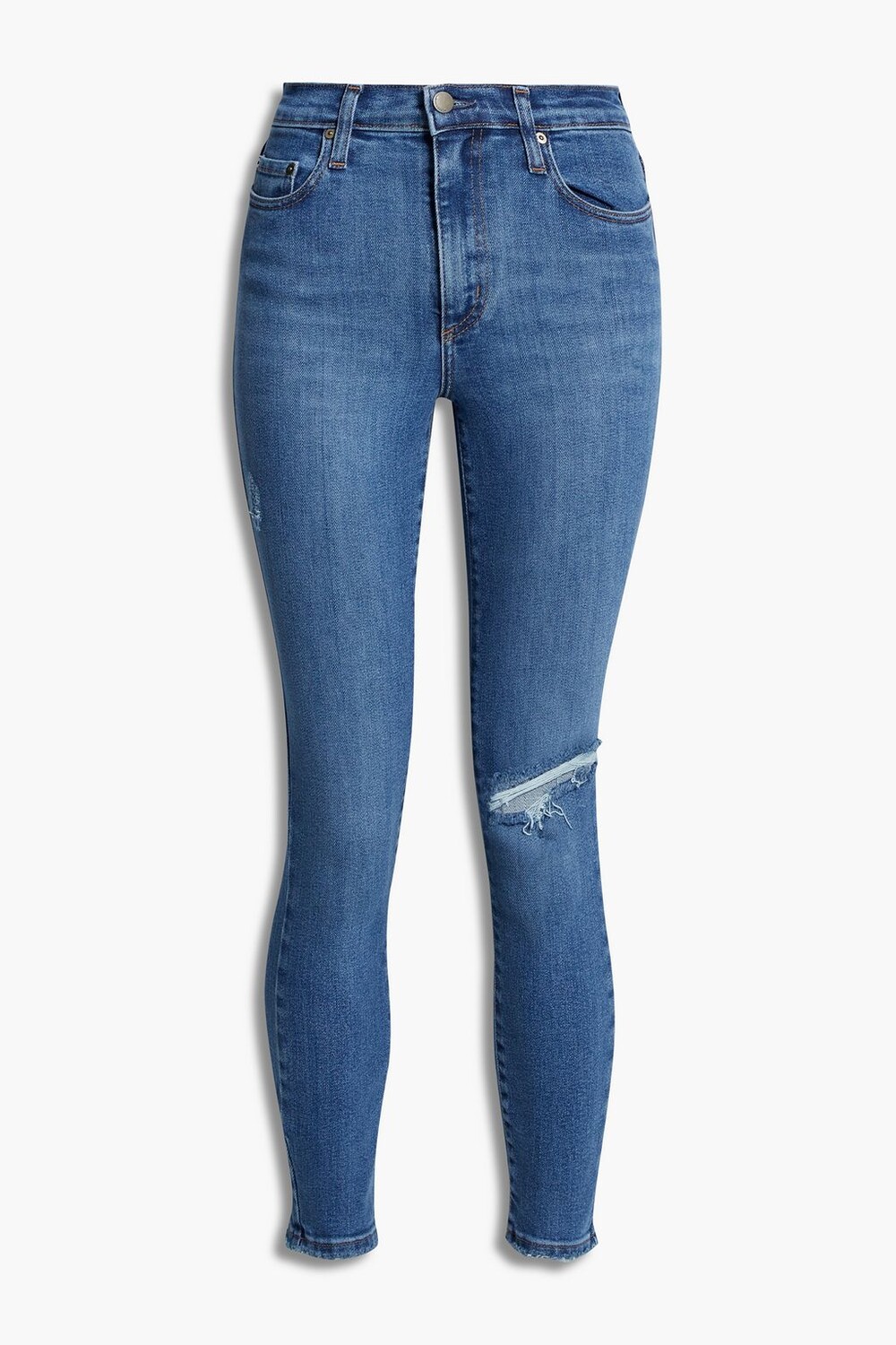 

Культовые потертые джинсы скинни с высокой посадкой Nobody Denim, синий