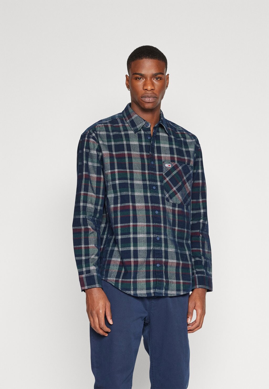 

Рубашка ЧЕК Tommy Jeans, темный ночной темно-синий