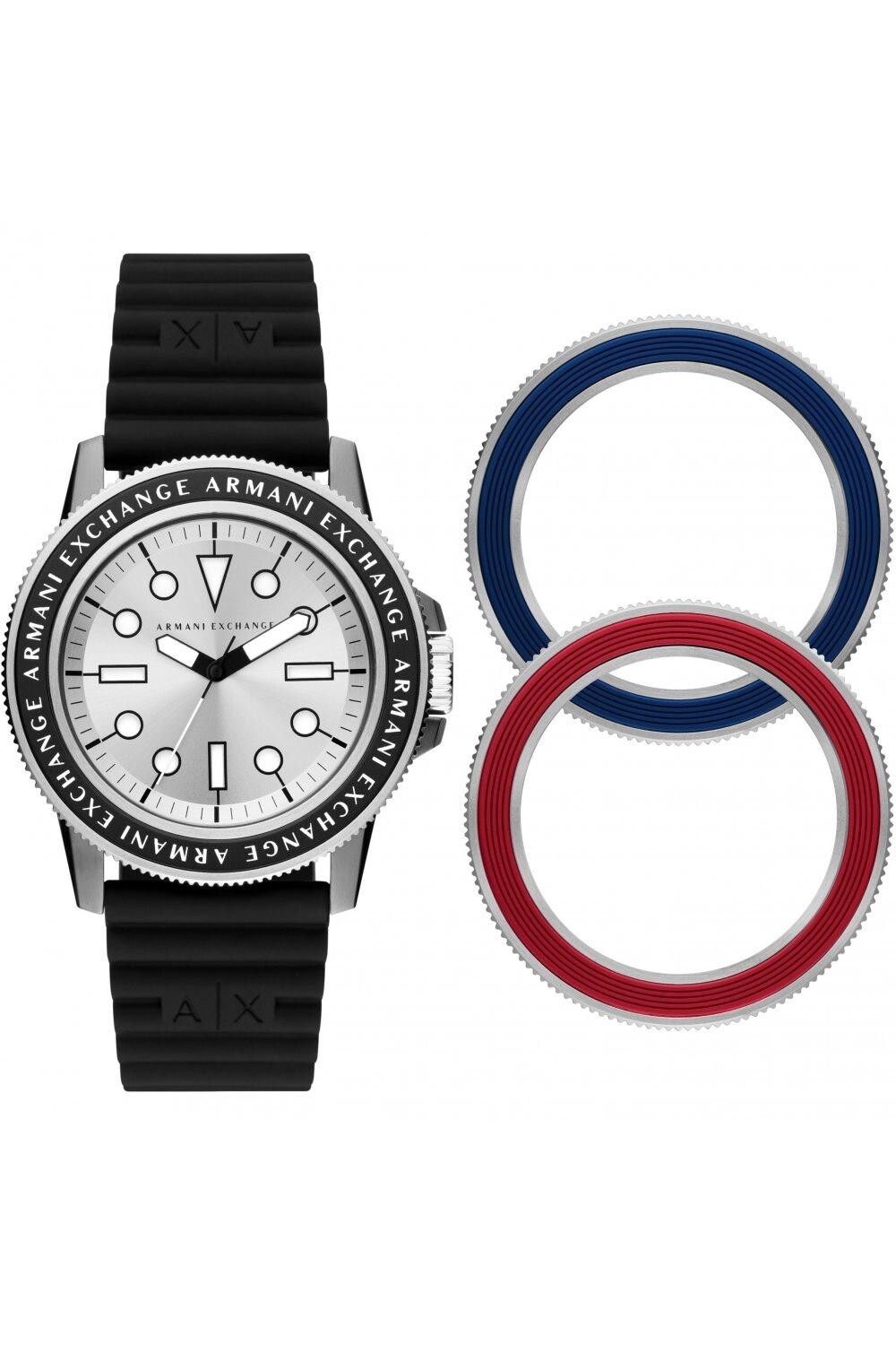 

Модные аналоговые кварцевые часы из нержавеющей стали - Ax7136Set Armani Exchange, серебро