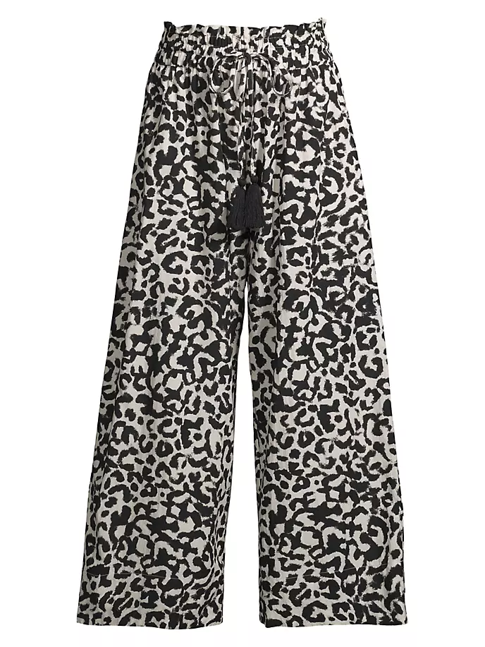 

Брюки Brooke из хлопковой смеси с кулиской Change Of Scenery, цвет mia leopard