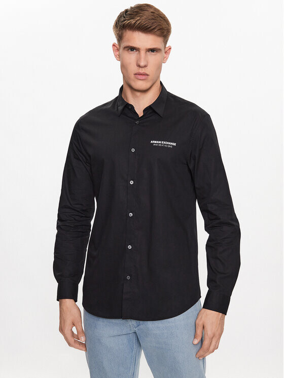

Рубашка стандартного кроя Armani Exchange, черный