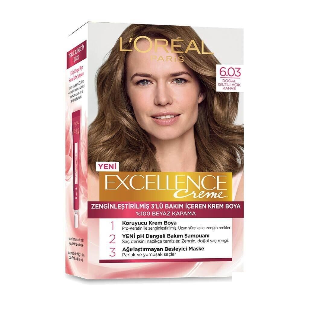 

Loreal Paris Excellence Creme 6.03 Натуральное сияние Светло-коричневый