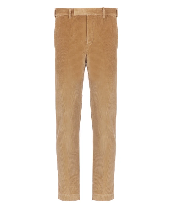 

Брюки узкого кроя из хлопка Pt Torino, коричневый